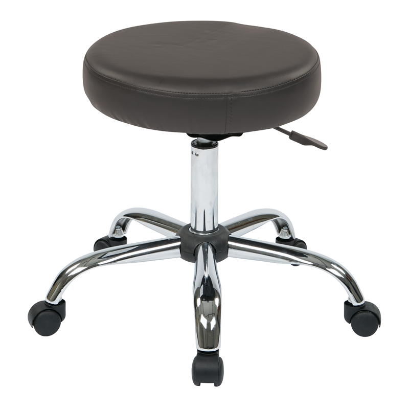 Pneumatic Backless Drafting Chair with Dillon Gray Vinyl Seat