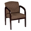Office Star Visitor's Chair in Cocoa Fabric with Mahogany Finish Wood