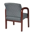 Visitor's Chair in Ash Fabric with Cherry Finish Wood and Thick Padded Seat