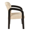 Office Star Guest Chair in Luna Cream Faux Leather with Espresso Finish Leg