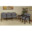 Office Star Guest Chair in Ash Faux Leather with Espresso Finish Leg