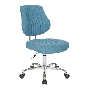 Sunnydale Office Chair in Sky Blue Fabric with Chrome Base
