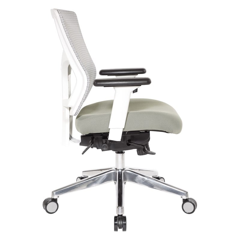 Pro Grid Gray Mesh Fabric Mid Back Chair with 2-Way Adjustable Arms