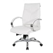 Deluxe Mid Back Executive Chair in White Dillon Snow Faux Leather