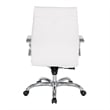 Deluxe Mid Back Executive Chair in White Dillon Snow Faux Leather