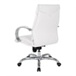 Deluxe Mid Back Executive Chair in White Dillon Snow Faux Leather