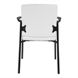 Guest Chair in White Faux Leather with Black Frame