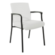 Guest Chair in White Faux Leather with Black Frame