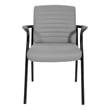 Guest Chair in Charcoal Gray Faux Leather with Black Frame