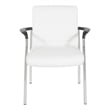 Guest Chair in White Faux Leather with Chrome Frame