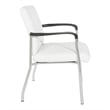 Guest Chair in White Faux Leather with Chrome Frame