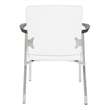 Guest Chair in White Faux Leather with Chrome Frame