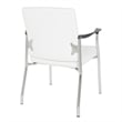 Guest Chair in White Faux Leather with Chrome Frame