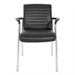 Guest Chair in Black Faux Leather with Chrome Frame