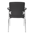 Guest Chair in Black Faux Leather with Chrome Frame