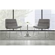 Thompson Chair in Charcoal Fabric with Chrome Sled Base