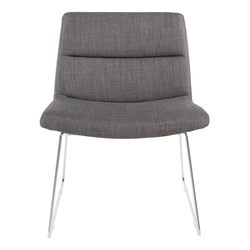 Thompson Chair in Charcoal Fabric with Chrome Sled Base