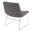 Thompson Chair in Charcoal Fabric with Chrome Sled Base