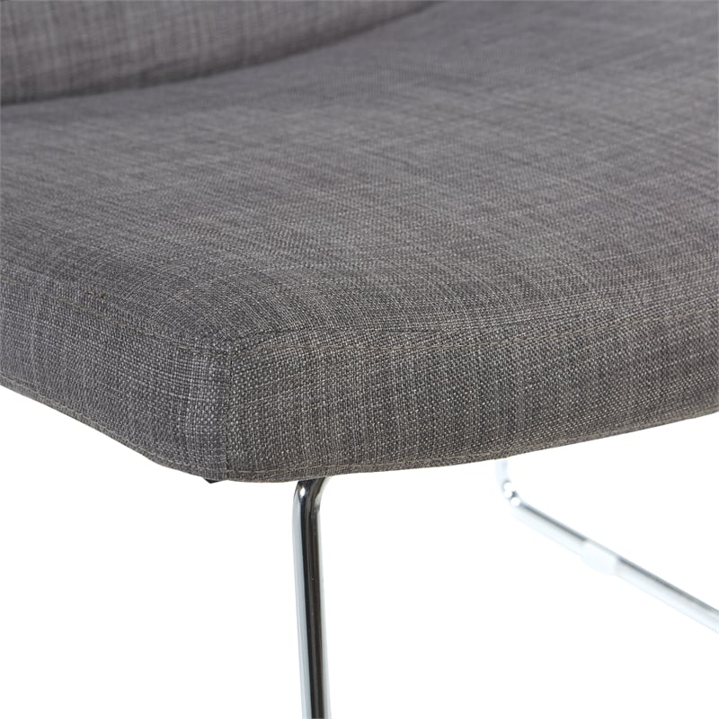 Thompson Chair in Charcoal Fabric with Chrome Sled Base