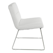 Thompson Chair in White Faux Leather with Chrome Sled Base