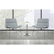 Thompson Chair in Charcoal Gray Faux Leather with Chrome Sled Base