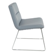 Thompson Chair in Charcoal Gray Faux Leather with Chrome Sled Base