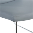 Thompson Chair in Charcoal Gray Faux Leather with Chrome Sled Base