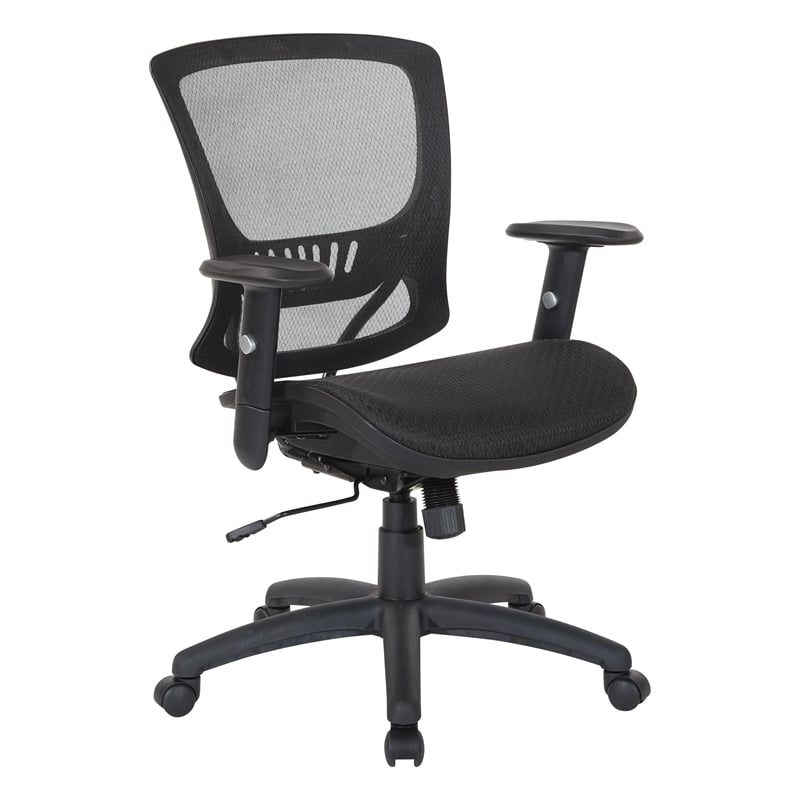 Manager's Chair  Mesh Screen Seat and Back in Black Fabric