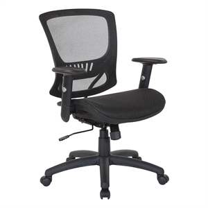 manager's chair  mesh screen seat and back in black fabric