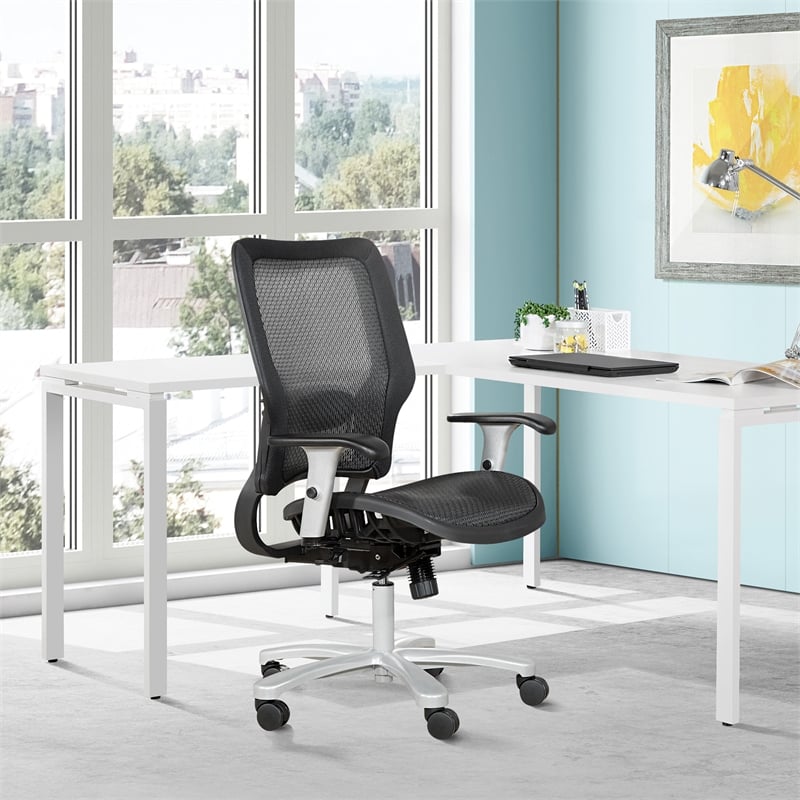 Air Grid Seat and Back Big & Tall Chair in Black Fabric