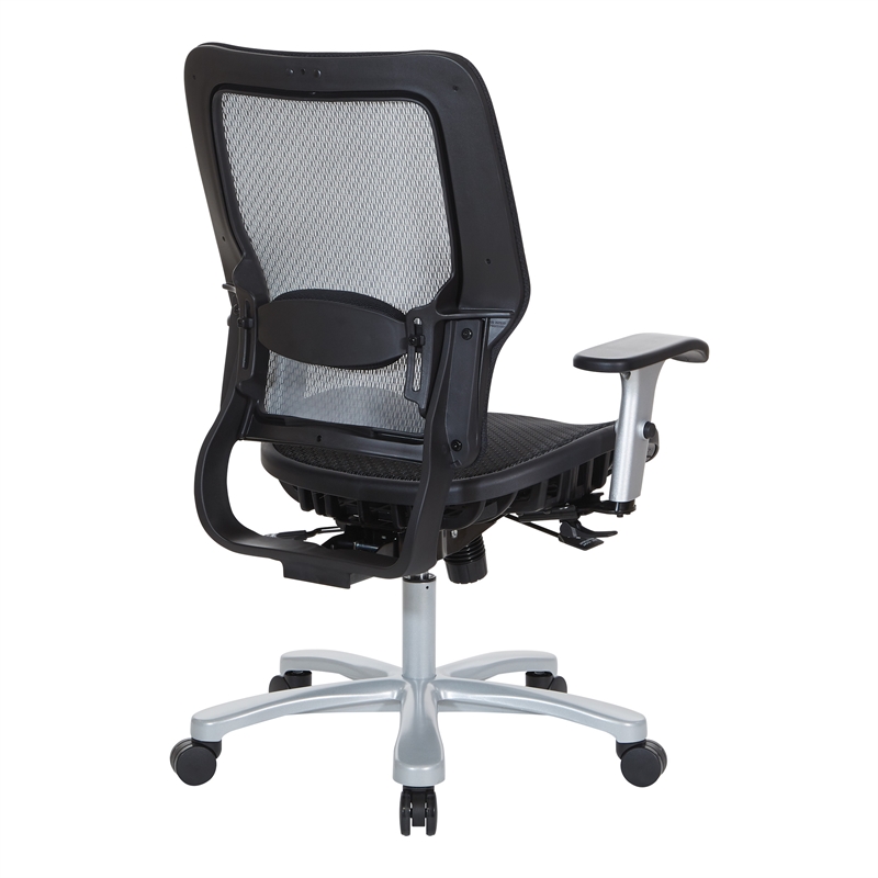 Air Grid Seat and Back Big & Tall Chair in Black Fabric