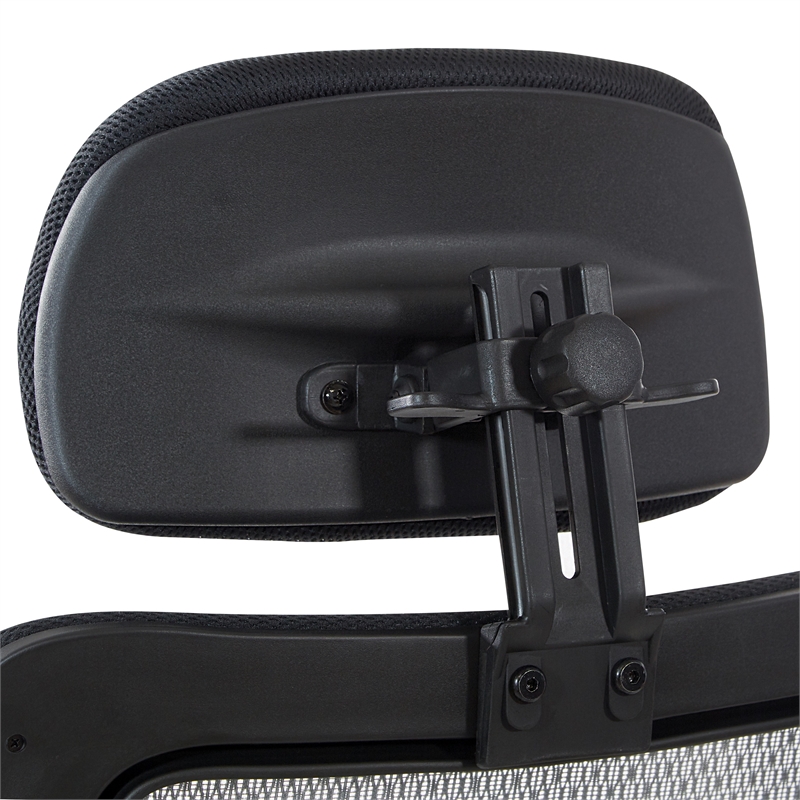 Air Grid Big & Tall Ergonomic Chair with Adjustable Headrest in Black Fabric