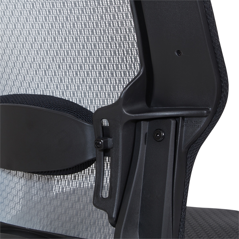 Air Grid Big & Tall Ergonomic Chair with Adjustable Headrest in Black Fabric