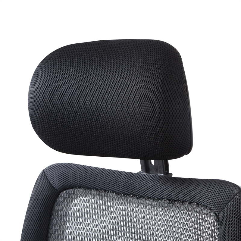 Air Grid Big & Tall Ergonomic Chair with Adjustable Headrest in Black Fabric