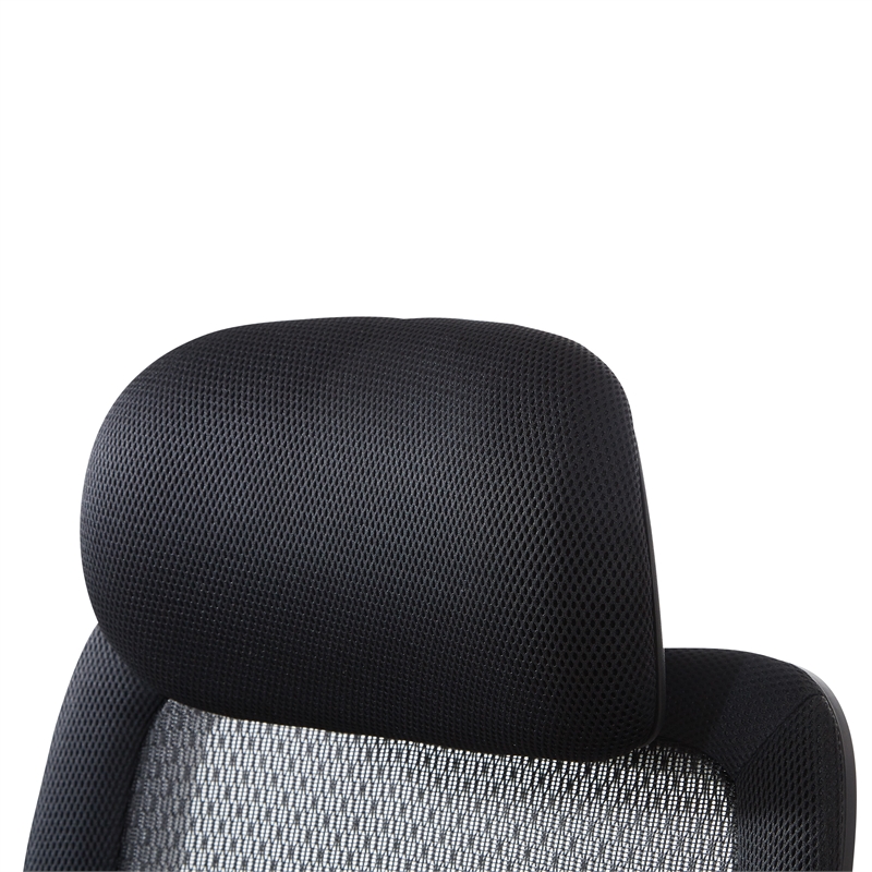 Air Grid Big & Tall Ergonomic Chair with Adjustable Headrest in Black Fabric