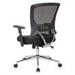 Mesh Back & Seat Locking Tilt Task Chair with Chrome Base in Black Fabric