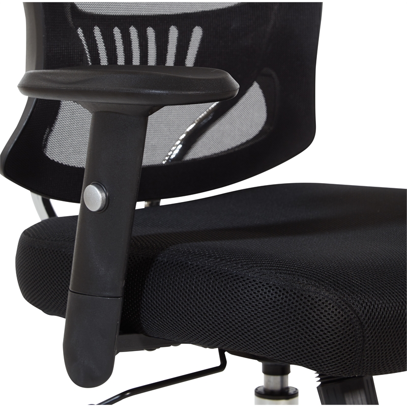 Mesh Back & Seat Locking Tilt Task Chair with Chrome Base in Black Fabric