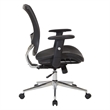 Mesh Screen Back Manager's Chair with Height Adjustable Arms in Black Fabric