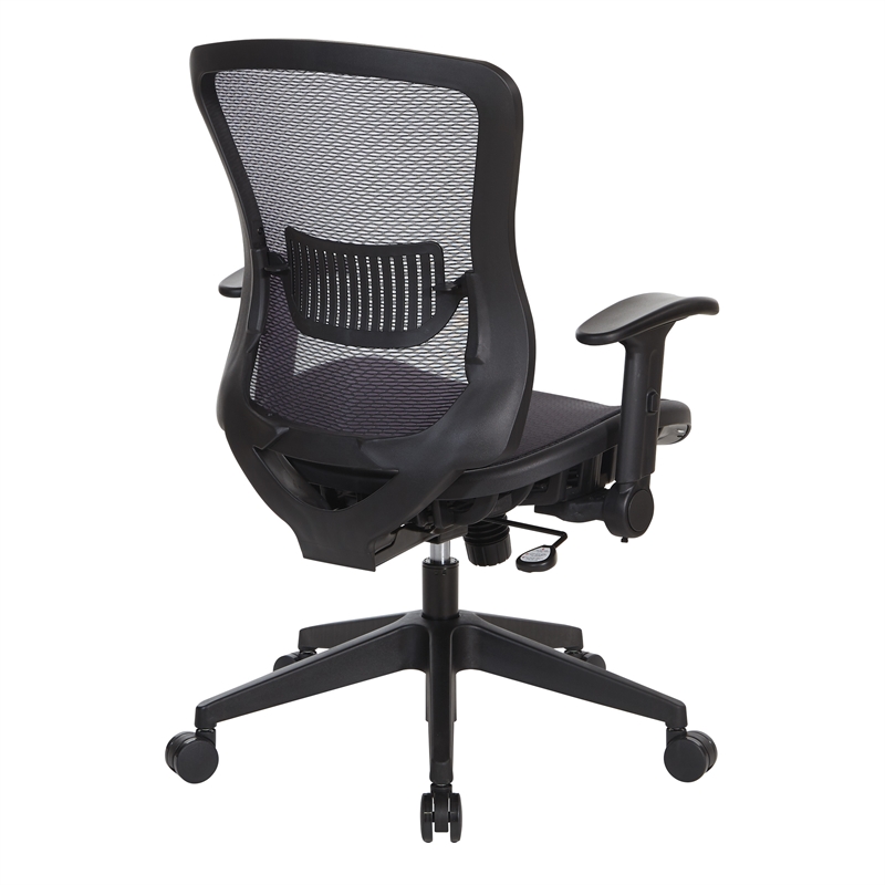 Office Star Fabric Managers Chair with Padded Mesh Seat in Black