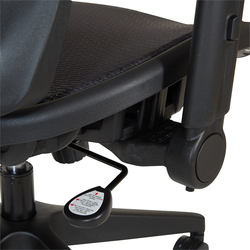 Office Star Fabric Managers Chair with Padded Mesh Seat in Black