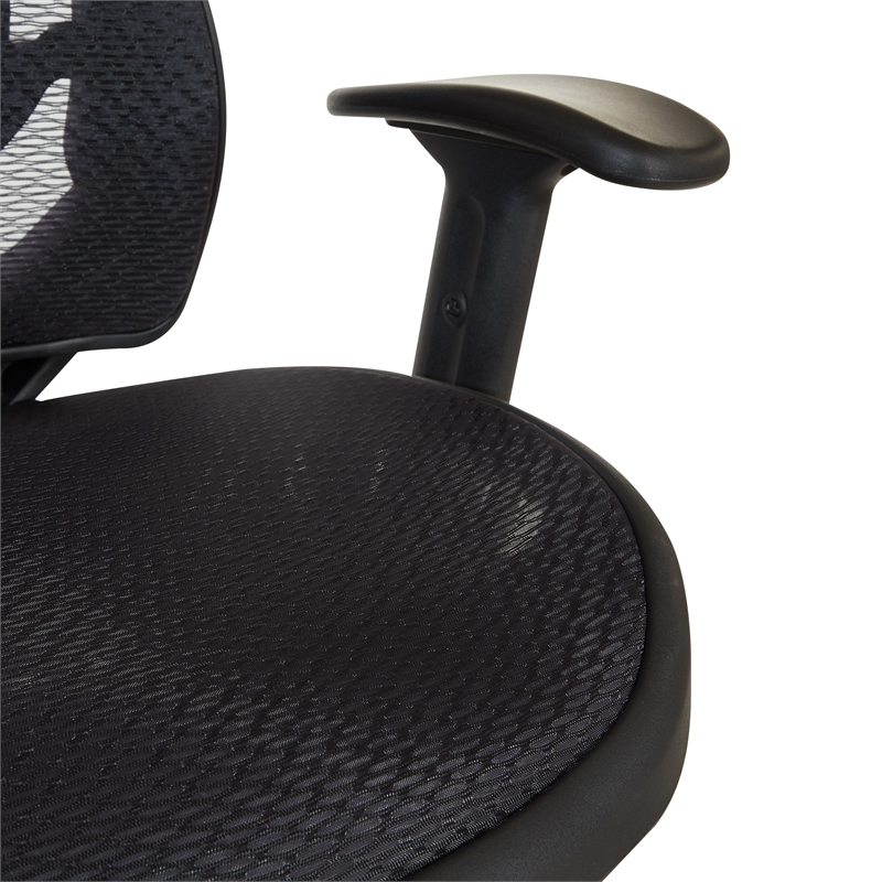 Office Star Fabric Managers Chair with Padded Mesh Seat in Black