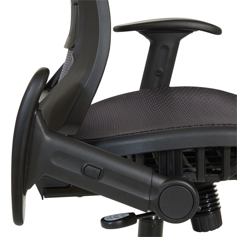 Office Star Fabric Managers Chair with Padded Mesh Seat in Black