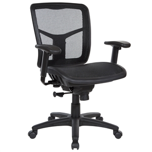progrid back manager's chair with adjustable arms in black fabric