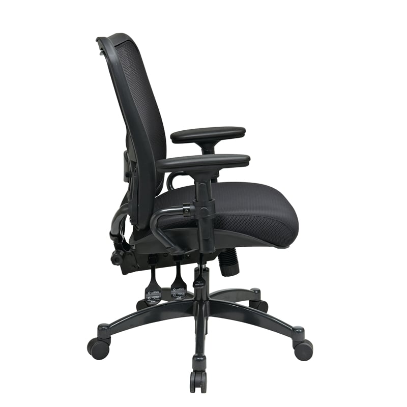 Dual Function Air Grid Back Managers Office Chair in Black Fabric