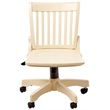 Deluxe Armless Wood Bankers Office Chair with Wood Seat in White