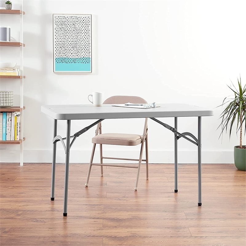 4' Light Gray Resin Multi Purpose Table Ideal for Indoor or Outdoor Use