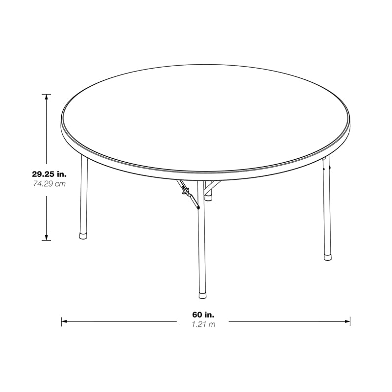 60 inch Round Resin Light Gray Multi Purpose Table