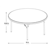 60 inch Round Resin Light Gray Multi Purpose Table