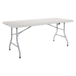 6' Resin Rectangular Multi Purpose Center Fold Table in Gray