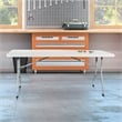 6' Resin Rectangular Multi Purpose Center Fold Table in Gray